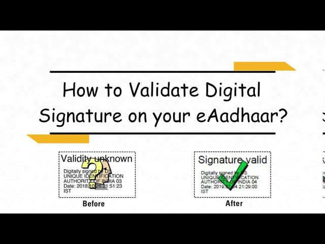 A quick guide to validate digital signature on eAadhaar!