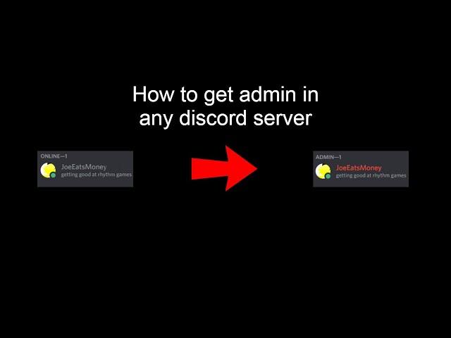 How get admin in any discord server
