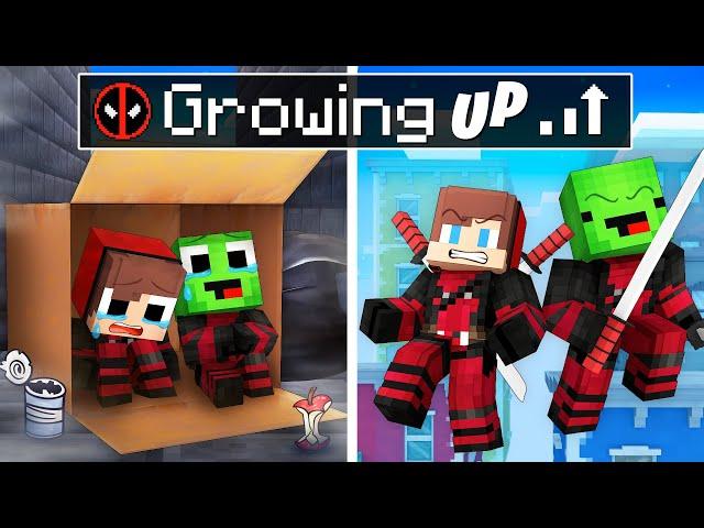 Mikey and JJ Grow up as DEADPOOL in Minecraft! (Maizen)