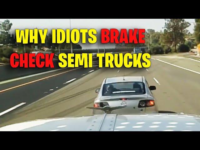 WHY IDIOTS BRAKE CHECK SEMI TRUCKS | Idiots In Cars, Road Rage, Driving fail USA & Canada 2024