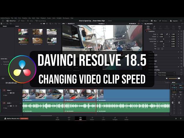 Change Video Clip Speed in DaVinci Resolve 18.5 (and Reverse Clips!)