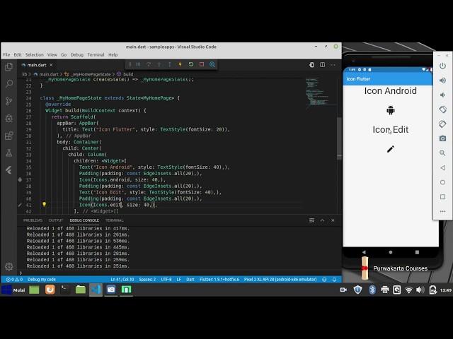 Tutorial Flutter Bahasa Indonesia 04 Cara Menampilkan Icon