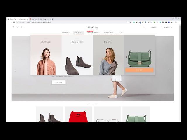 How to configure megamenu in Sirena Magento 2 theme