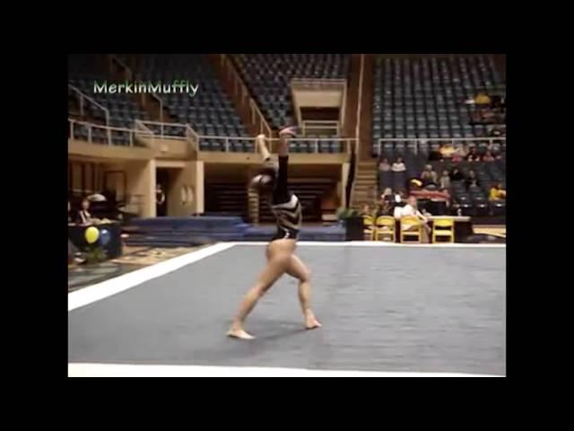 College gymnast during floor routine