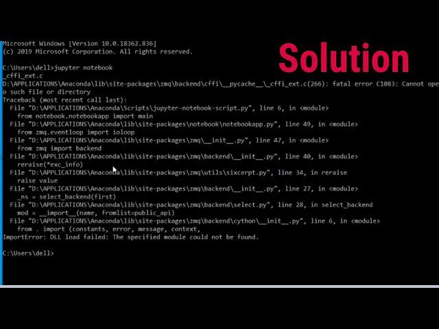 [SOLVED] How to solve ImportError:DLL load failed: The specified module could not be found