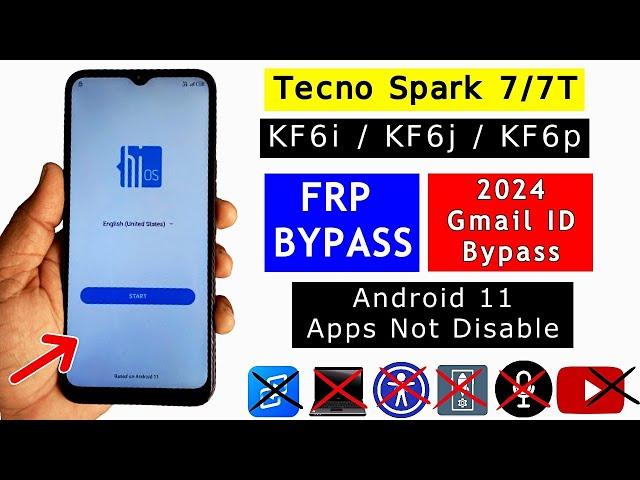 2024; Tecno Spark 7/7t Frp Bypass Android 11 | No Apps Disable | No Xshare | Google Account Bypass