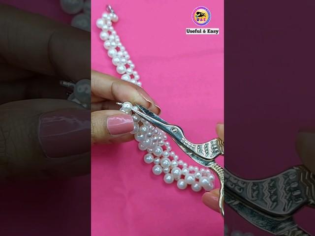 Making My Easy Pearl necklaceDIY jewelry #shorts #youtubeshorts Useful & Easy