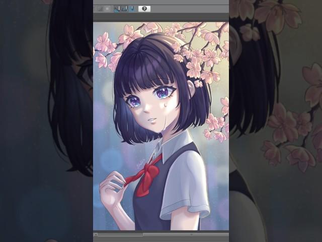 Ханаби Ясураока из аниме "Тайные желания отвергнутых" Kuzu no honkai digital art Hanabi #shorts