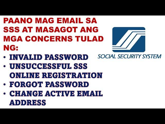 PAANO MAG EMAIL SA SSS PARA SA CONCERNS RELATED TO SSS ONLINE TRANSACTIONS | QUESTIONS ANSWERED