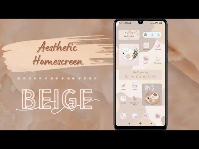 Aesthetic Android Homescreen | Beige Theme #aestheticandroid #aesthetichomescreen