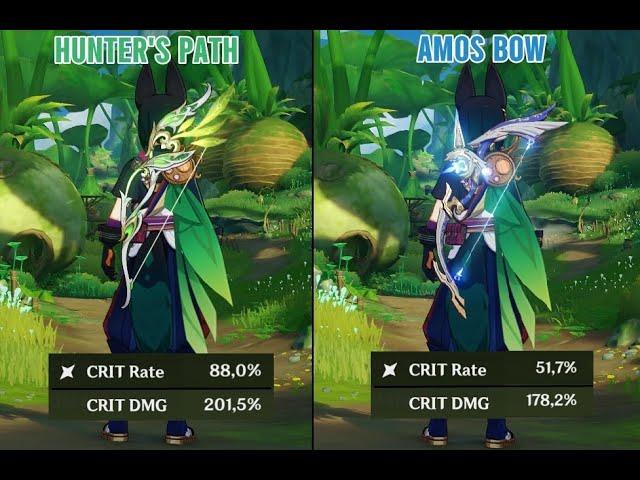 Tighnari - Hunter's Path vs Amos Bow - Weapon Comparison