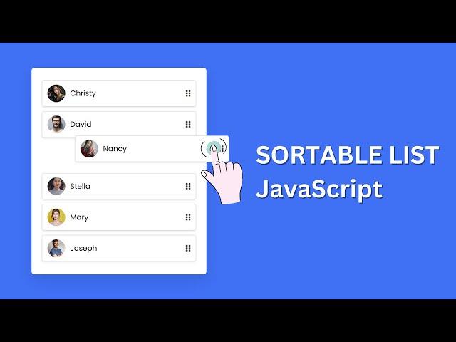 Drag and Drop Sortable List in HTML CSs & JavaScript