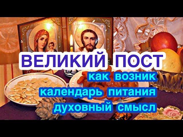 История возникновения Великого поста. Календарь питания по дням. Духовный смысл великого поста