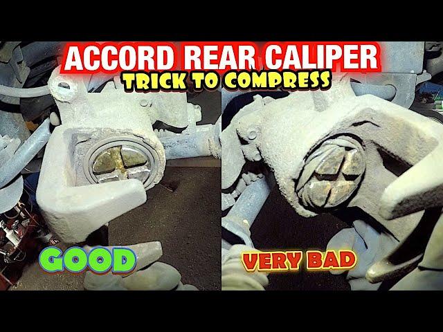 Accord How to Compess rear caliper Properly and Easly