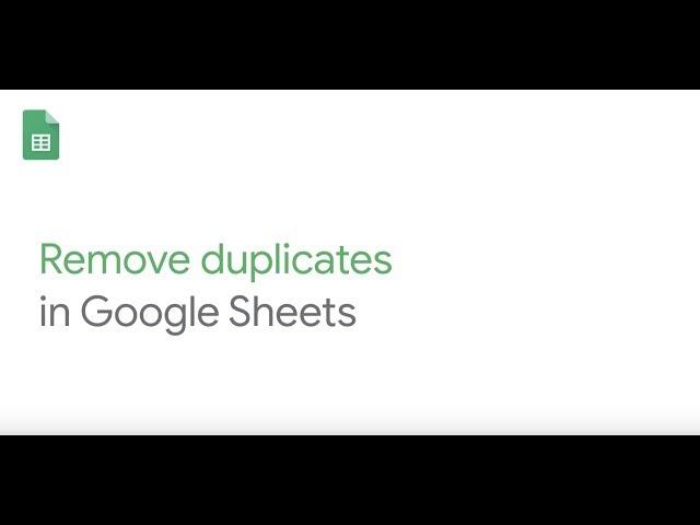 Remove duplicates in Google Sheets