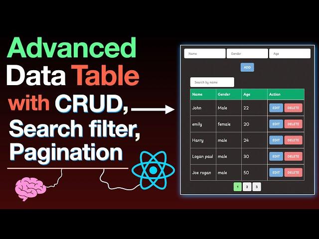 Build this INSANE data table in React JS (With CRUD, Search Filter & Pagination)
