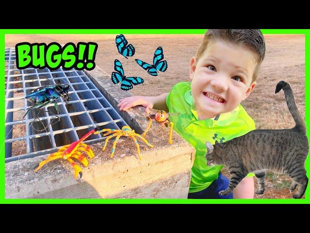 CATCHING BUGS OUTSIDE! Caleb & Mommy GO on a BUG HUNT and Learn about Insects for kids!