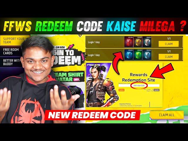 LOGIN TO REDEEM REWARDS FREE FIRE | FFWS NEW REDEEM CODE FREE FIRE | Free Fire World Series 2024