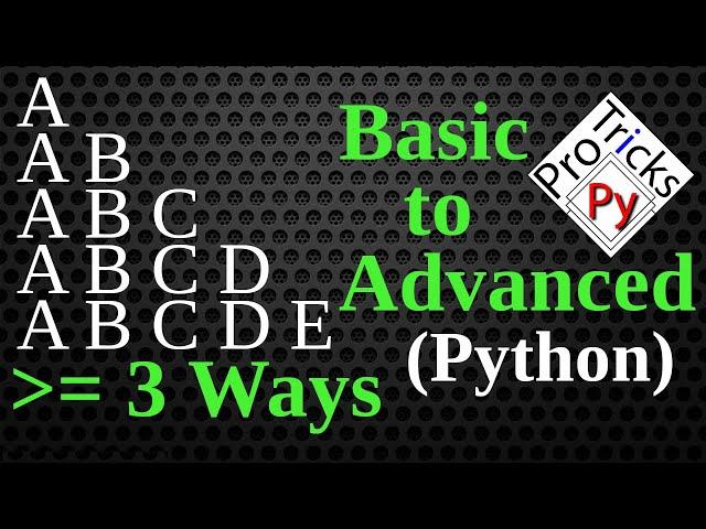 Python Pattern Program - Print Characters in Triangle Shape in Python | Python Character Pattern 6