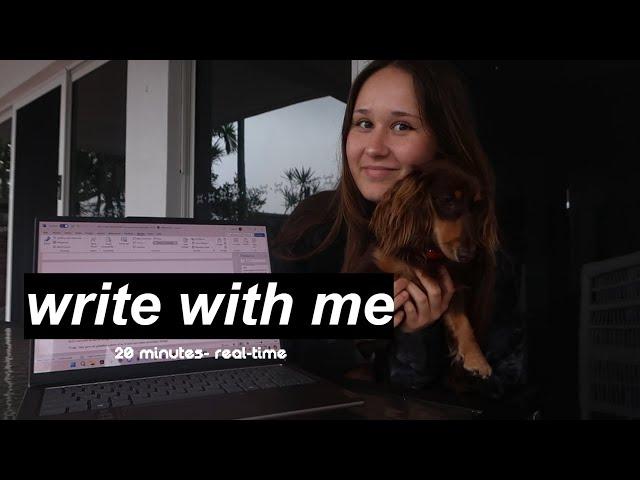 20-minute write with me in real time ️˖°. heavy rain background noise, typing ambience + timer