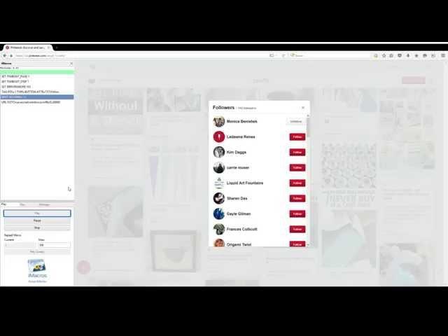 Pinterest Auto Follow iMacro Script