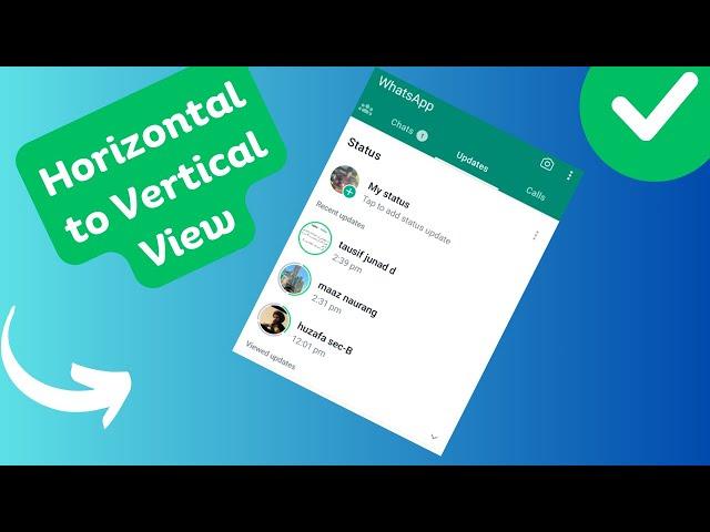 How to Change WhatsApp Status from Horizontal to Vertical View