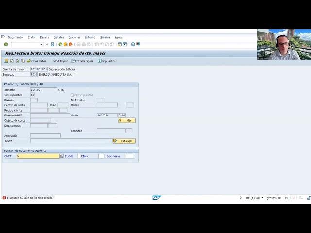 SAP PS - 20 - Registrar Asiento Contable