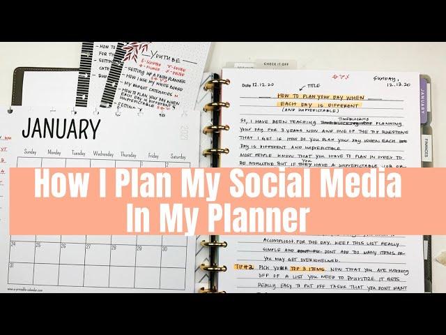 How I Plan My Social Media In My Planner #planmas