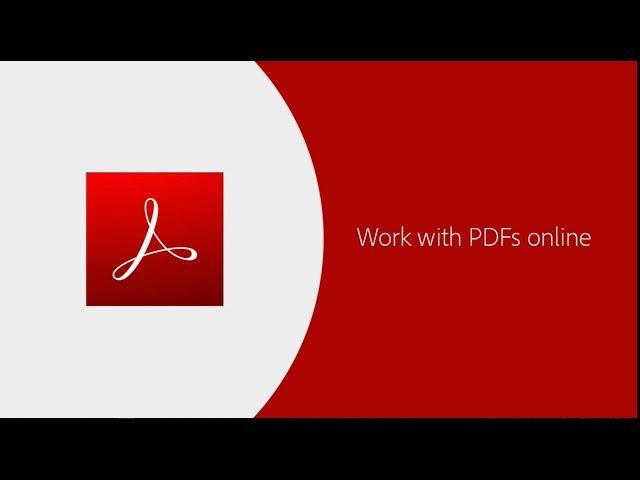 Work with PDFs online | Adobe Acrobat