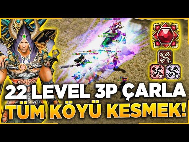 22 LEVEL 3P KUSURSUZ SETLİ HESAPLA TÜM KÖYÜ KESMEK !! | EFSANE HASARLAR! | Metin2 Lucifer#14