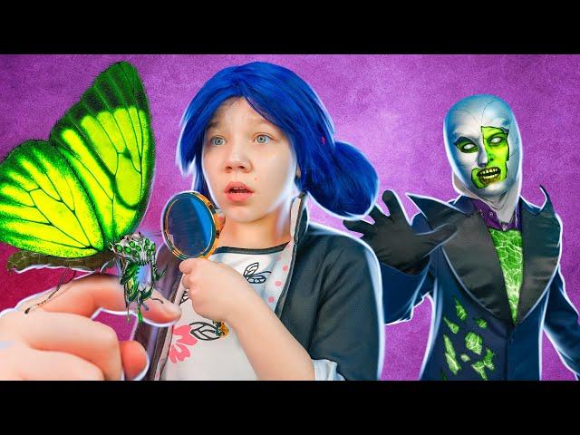 Zombie Hawk Moth vs Ladybug and Cat Noir! Zombies in real life!