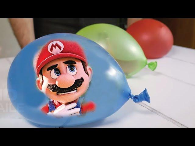 Super Mario Bros Frozen in Balloons | Fun Science Experiment for Kids