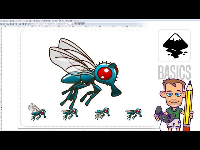 Inkscape Tutorial - Game Art and Asset Creation - Animate the Wing Motion of a Flying Insect