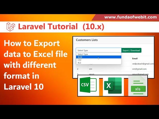 How to Export data to Excel file with different format in Laravel 10 with example step by step