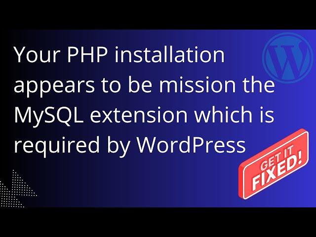 Your PHP installation appears to be mission the MySQL extension which is required by WordPress