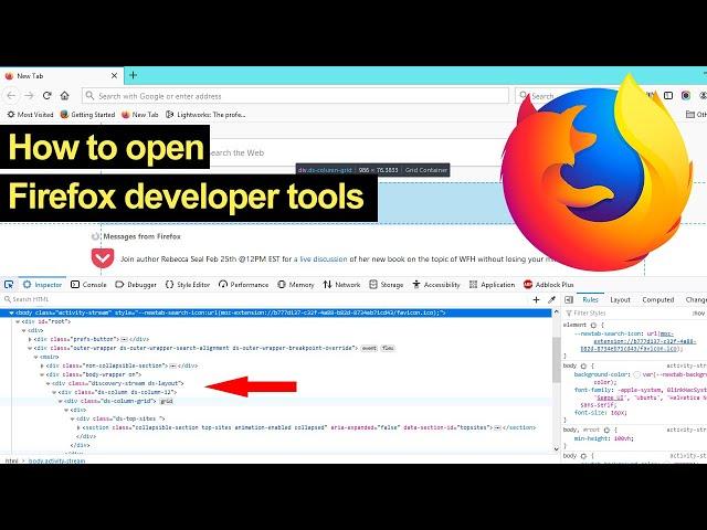 How to open Mozilla Firefox developer tools for website development & design // Smart Enough