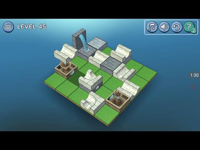 Flow water fountain 3D puzzle basic walkthrough level 45