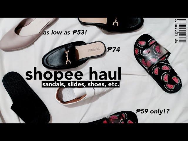 mini shopee haul: sandals, slides, etc. AS LOW AS 53!? cheap finds