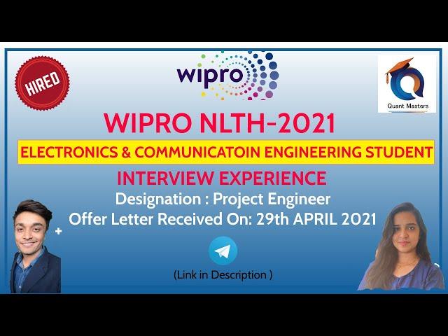 WIPRO NLTH-2021 | Complete Interview Experience | All Rounds Covered | E&C Student #wiprointerview