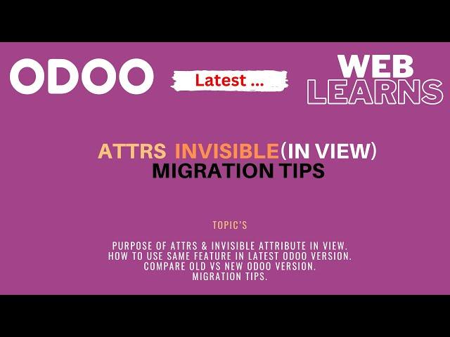 Invisible attribute in views | Odoo Latest Tutorial | View Migration Tip