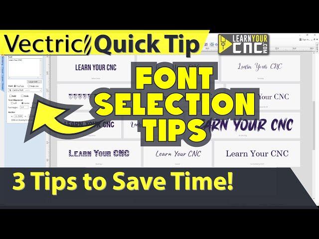 Font Selection Like You Never Have Before - Vectric VCarve, Aspire, & Cut2D Quick Tip