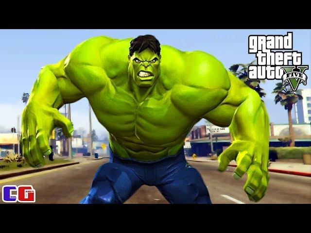 INCREDIBLE HULK in GTA 5 Game cartoon about a GREEN MONSTER from Cool GAMES