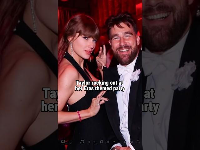 Taylor rocking out at her Eras themed party with Travis Kelce #taylorswift #traviskelce