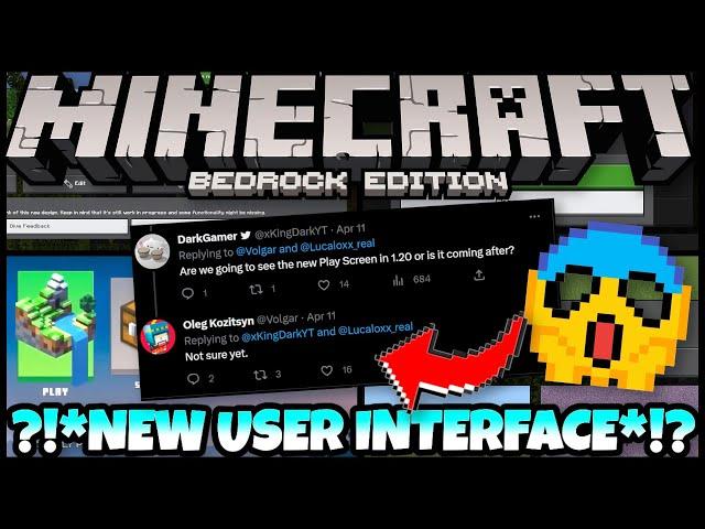 NEW USER INTERFACE IN 1.20?!  Screenshots + Dev Answers ️Minecraft Bedrock 