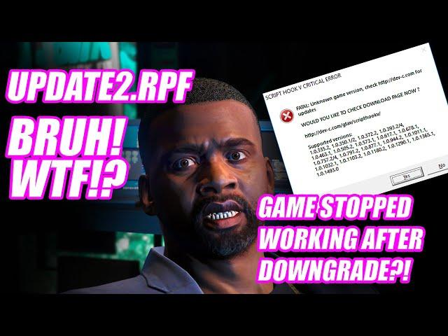 Dont Delete UPDATE2.RPF (Scripthook Critical Error) Part 2 - gta v