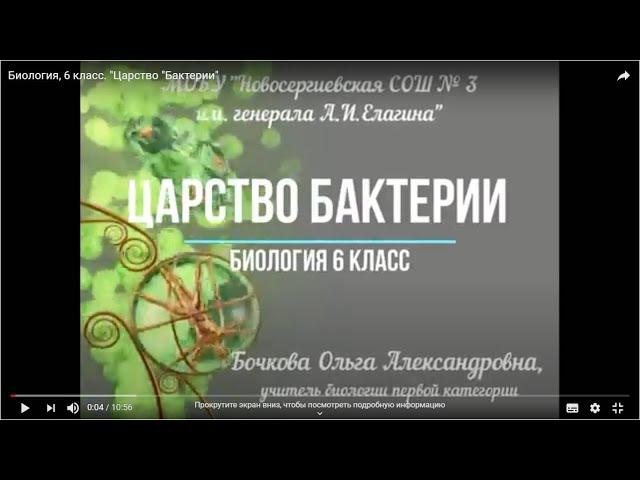 Биология, 6 класс. "Царство "Бактерии"