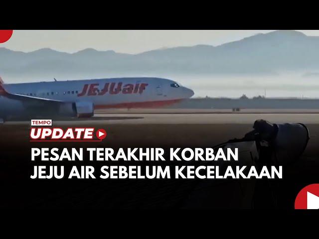 Begini Pesan Terakhir Penumpang Jeju Air Sebelum Tewas