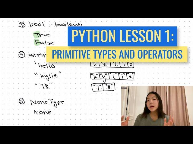 Basic Types and Operators in Python | Python for Beginners Lesson 1 | Code with Kylie