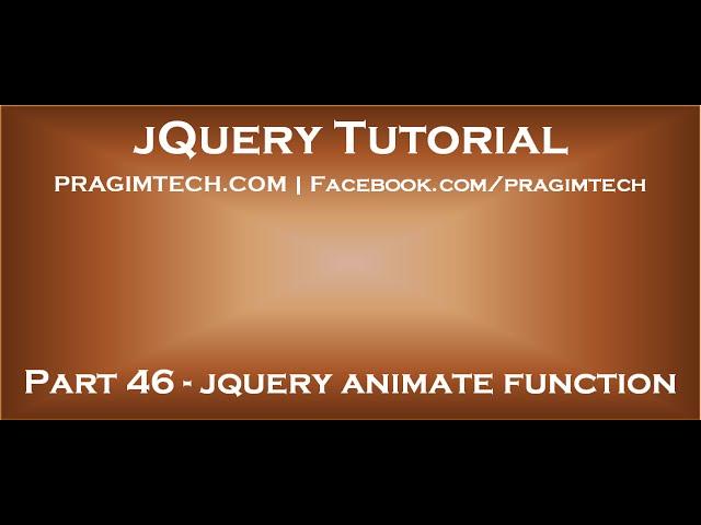 jquery animate function