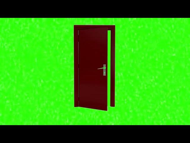 Green Screen  Door Open    | Royalty free cartoon |  Copyright free green screen Door Open